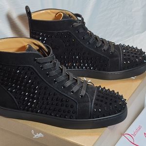 New Christian Louboutin Spike Black Suede 12
